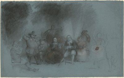 Studie für "Tanz auf der Batterie in Anwesenheit von Peter Stuyvesant" von Asher Brown Durand