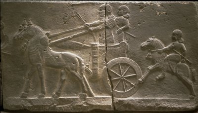 Streitwagen und Kavallerist, 8. Jahrhundert v. Chr. von Assyrian