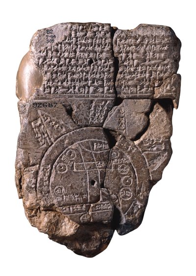 Die babylonische Weltkarte, ca. 510-500 v. Chr. von Assyrian