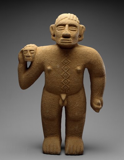 Stehender Krieger mit Trophäenkopf, Costa Rica, Späte Periode V - Frühe Periode VI, 700-1000 von Atlantic Watershed Culture Atlantic Watershed Culture