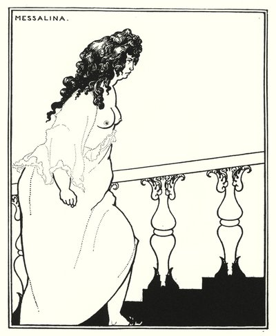Messalina kehrt vom Bad zurück (Gravur) von Aubrey (after) Beardsley