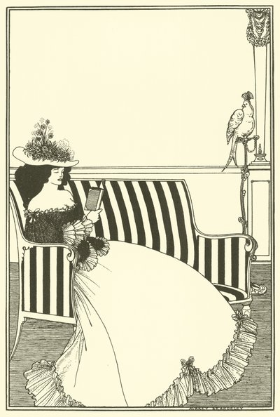 Umschlagdesign, Smithers Katalog seltener Bücher, Lesung, Sofa von Aubrey Beardsley