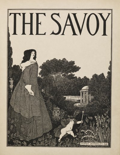 Umschlagdesign für Nr.1 von "The Savoy" aus einem Buch mit fünfzig Zeichnungen von Aubrey Beardsley