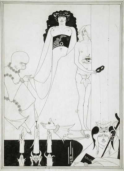Eintreten von Herodias. Illustration für Salome von Oscar Wilde von Aubrey Beardsley