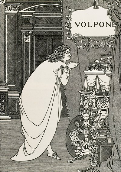 Titelseite von Volpone oder der Fuchs (1609) geschrieben von Ben Johnson von Aubrey Beardsley