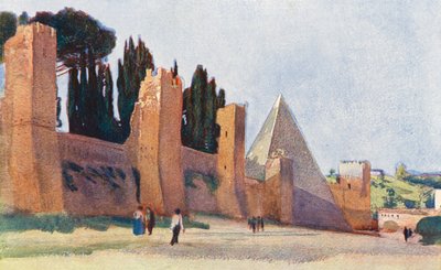 Rom: Aurelianische Mauer mit Pyramide des Caius Cestius von Aubrey Waterfield