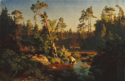 Kleine Jungen im Wald (Hirtenjungen) von August Cappelen