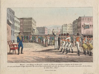 Hinrichtung von Joachim Murat durch Erschießungskommando in Pizzo Calabro, 13. Oktober 1815, ca. 1820 von August Friedrich Andreas Campe