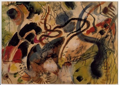 Blanter auf dem Blauen Reiter (Aquarell) von August Macke
