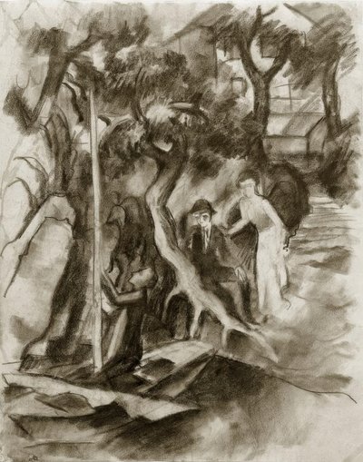 Paar am Segelboot von August Macke