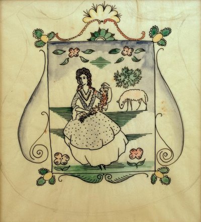 Schäferin mit einem Schaf von August Macke