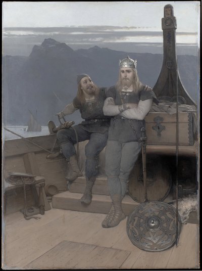 Frithiof geht ins Exil (aus Frithiofs Saga) von August Malmström
