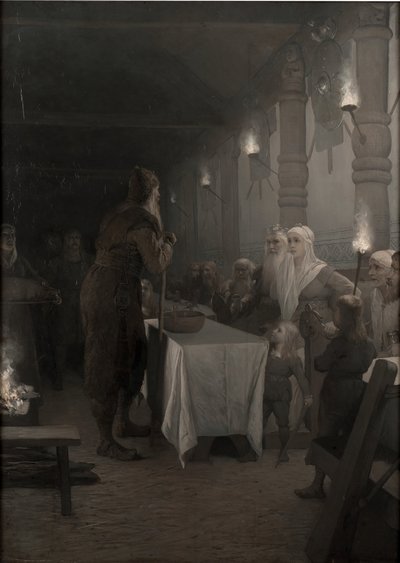 Frithiof kommt zu König Ring (aus Frithiofs Saga) von August Malmström