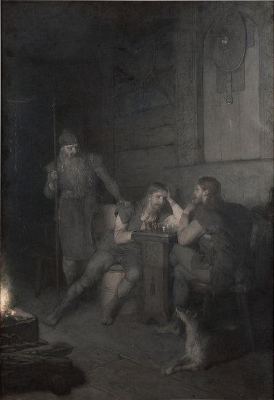 Frithiof spielt Schach (aus Frithiofs Saga) von August Malmström