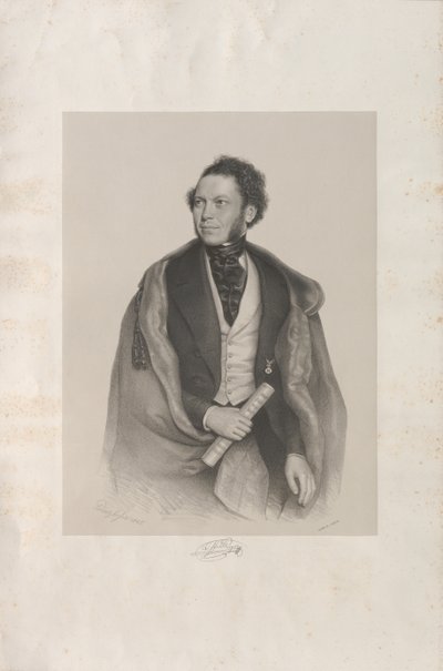 Porträt des Komponisten und Dirigenten Gottfried von Preyer 1807-1901, 1845 von August Prinzhofer