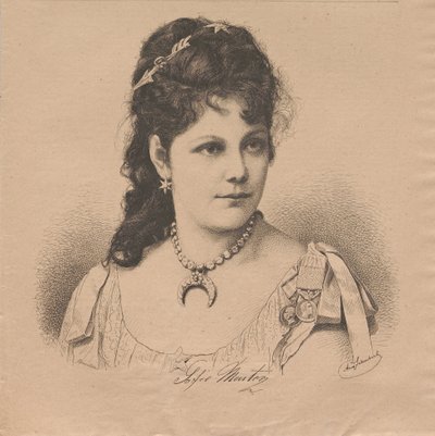 Porträt der Pianistin und Komponistin Sophie Menter 1846-1918 von August Schubert