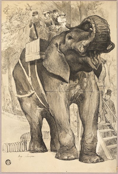 Elefant mit Reitern von Auguste Andre Lancon