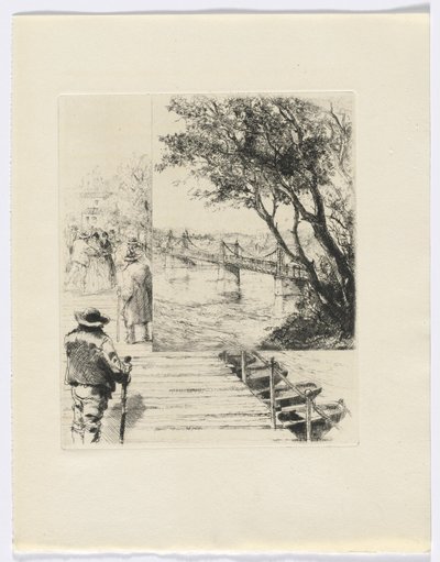 Frédéric Mistral: Mémoires et Recits von Frédéric Mistral: Figuren auf einem Pier (Einlage nach S.216) von Auguste Brouet