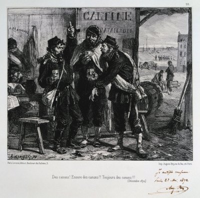 Kanonen! Noch mehr Kanonen!! Immer Kanonen!!! Belagerung von Paris, Dezember 1870, 1872 von Auguste Bry