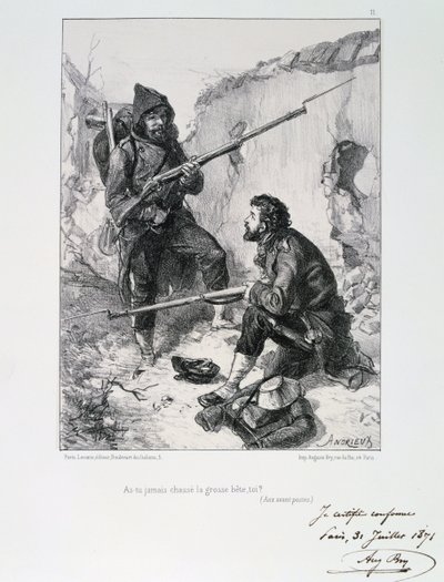 In den Schützengräben, Belagerung von Paris, Deutsch-Französischer Krieg, 1870-1871, 1871 von Auguste Bry