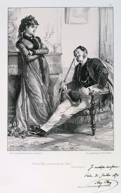 Pauvre Nini, tu as mangé du chien!, Belagerung von Paris, 1871 von Auguste Bry