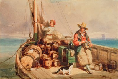 Zwei Figuren auf einem Boot, 1843 von Auguste Delacroix