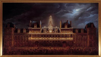 Beleuchtung des Rathauses zum Fest von König Louis Philippe I (1. Mai) von Auguste Jean Simon Roux