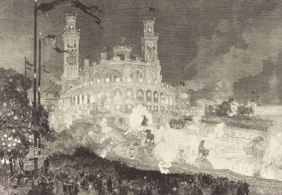 14. Juli. Beleuchtung des Palais du Trocadéro, 1883 von Auguste Lepere