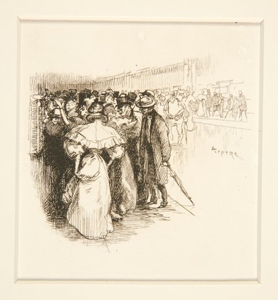 Menschenmenge am Fahrkartenschalter (?) von Auguste Lepere
