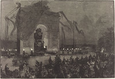 Beerdigung von Victor Hugo. Die Totenwache von Auguste Lepère after Henri Louis Scott