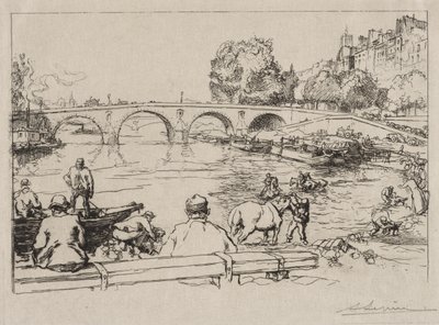 Die Tränke an der Pont Marie von Auguste Louis Lepère