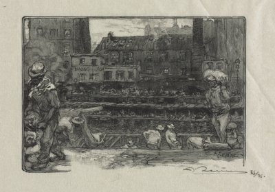 Entlader von Gips (Canal St. Martin) von Auguste Louis Lepère