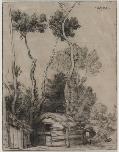 Landschaft mit Hütten von Auguste Louis Lepère