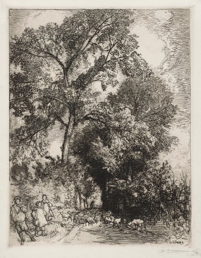 Le Retour du Troupeau, Crèvecœur, 1913 von Auguste Louis Lepère