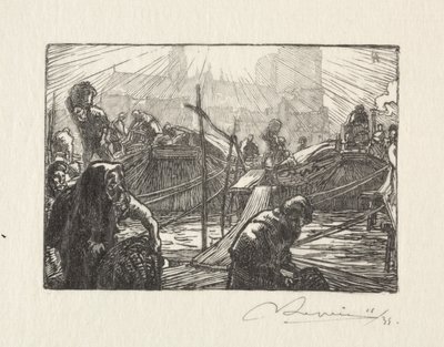 Notre Dame vom Apfelmarkt aus gesehen von Auguste Louis Lepère