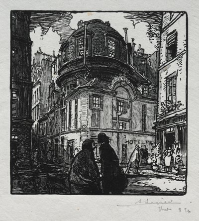 Ansicht des Hotel Colbert von Auguste Louis Lepère