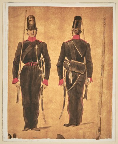 Studie einer Militäruniform: Artillerie von Auguste Raffet