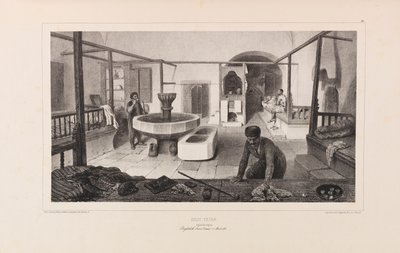 Tatarisches Bad, Ruheraum. Aus Voyage dans la Russie von Anatole de Demidoff, 1837 von Auguste Raffet