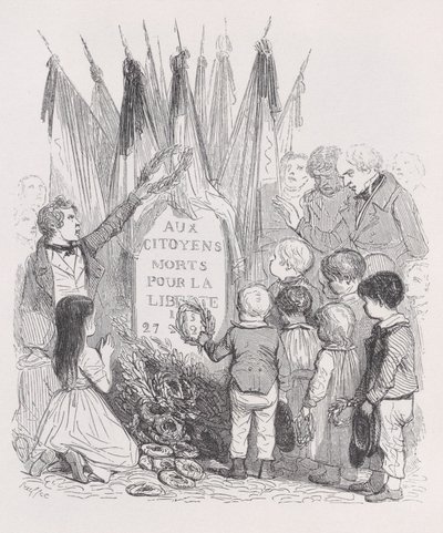 Die Gräber des Juli aus Die vollständigen Werke von Béranger von Auguste Raffet