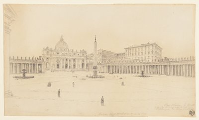 Ansicht des Petersplatzes, Rom von Auguste Raffet