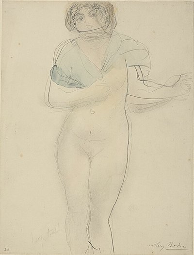 Frau mit einem Schal von Auguste Rodin