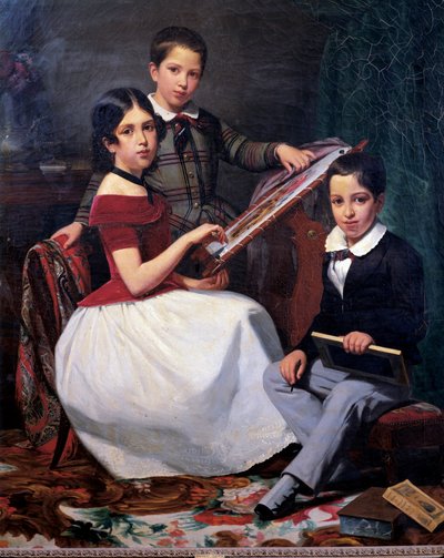 Die Kinder des Ratsmitglieds Joaquin Torquato Alves Ribeiro von Auguste Roquemont