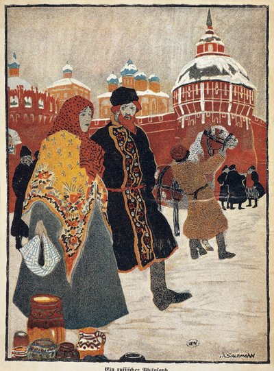 Frankreich, Paris, Blick auf den Roten Platz in Moskau, Illustration von A. Salzmann von Auguste Salzmann