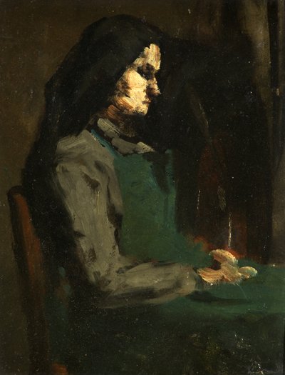 Frau mit grüner Schürze von Auguste Theodule Ribot
