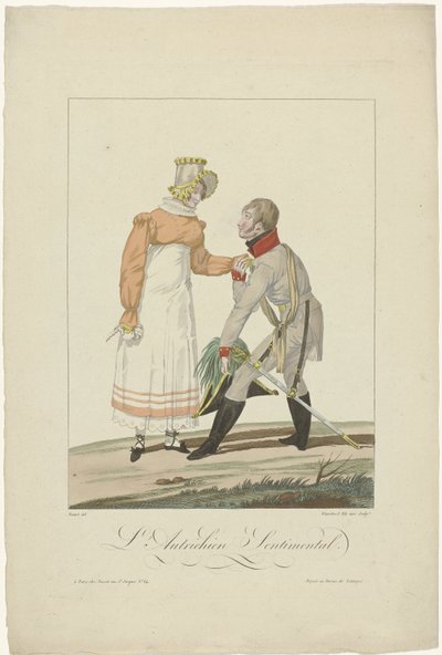Die Alliierten in Paris im Jahr 1815: Der sentimentale Österreicher von Auguste Thomas Marie Blanchard