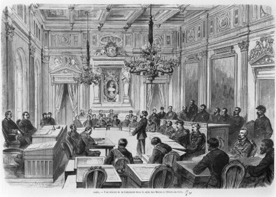 Mitglieder der Kommune in Sitzung im Hôtel de Ville, Salle des Maires, Paris, 1871 von Auguste Victor Deroy