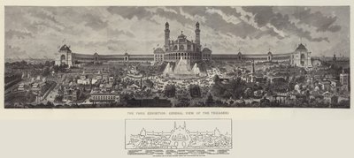 Die Pariser Ausstellung, Gesamtansicht des Trocadero von Auguste Victor Deroy