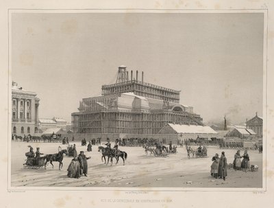 Bauarbeiten ca. 1838 Aus: Der Bau der Isaakskathedrale, 1845 von Auguste de Montferrand