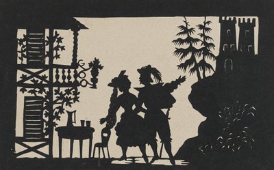 Doppelseitige Silhouette von Augustin Amant Constant Fidele Edouart
