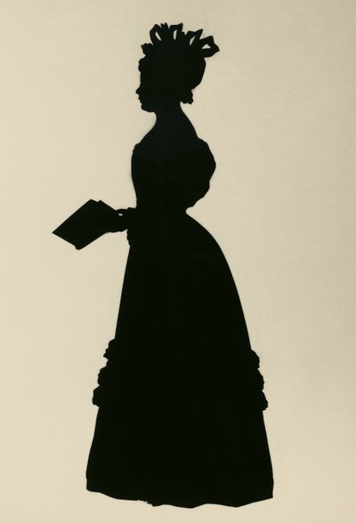 Silhouette von Susan Edmonstone Ferrier, schottische Romanautorin, ca. 1830 von Augustin Amant Constant Fidele Edouart